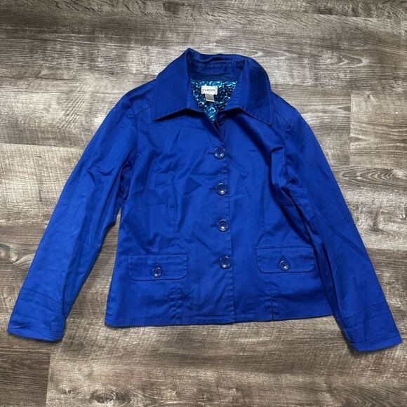 Chicos Royal Blue Coat Size 1 (8) - Picture 1 of 7